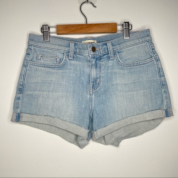 L'agence Denim Light Wash Shorts Cuffed Hem Size 25 - Picture 5 of 7